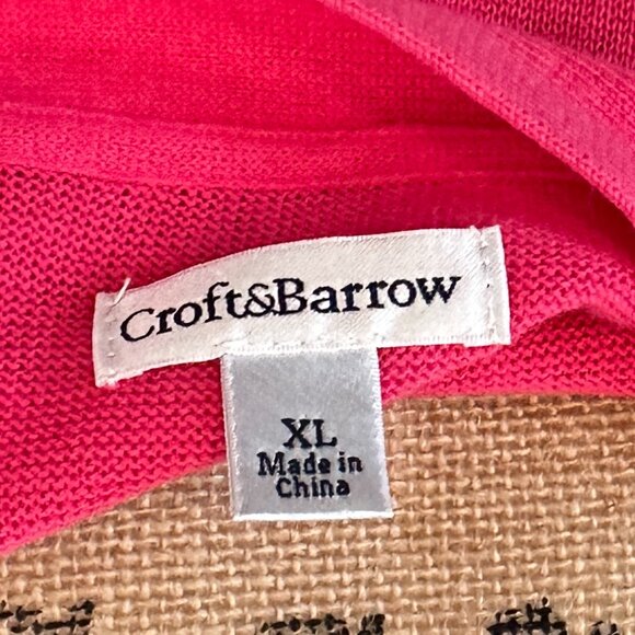 Croft & Barrow Women’s XL Open-Front Cardigan – Bright Pink - Picture 4 of 4